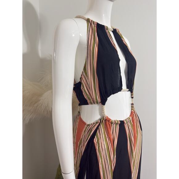 Women’s Biubiu Halter Boho Cover-Up Maxi Dress – Aztec Print – Size M NWT - Picture 4 of 14